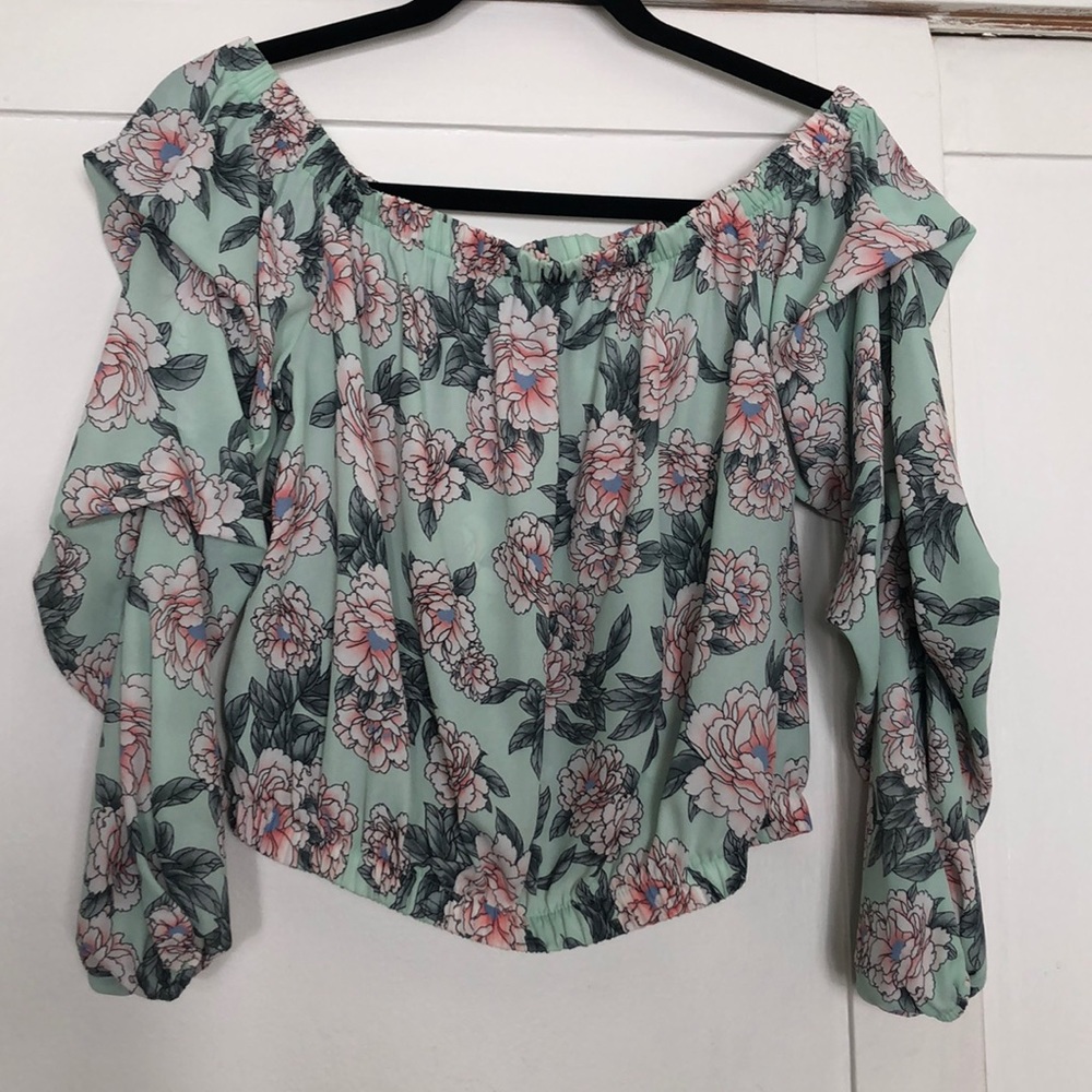 Charlotte Russe Floral Crop Top, M